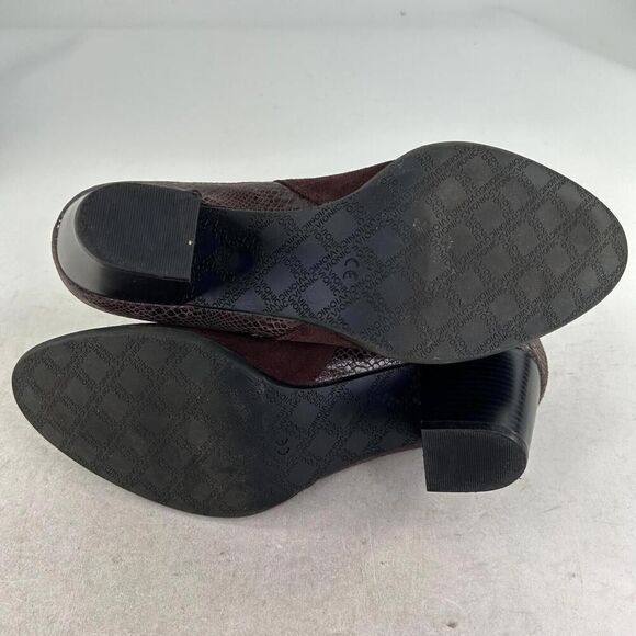 Vionic Anne Leather Heeled Chelsea Boot US 10 Snakeskin Brown Ankle Booties - Picture 7 of 10